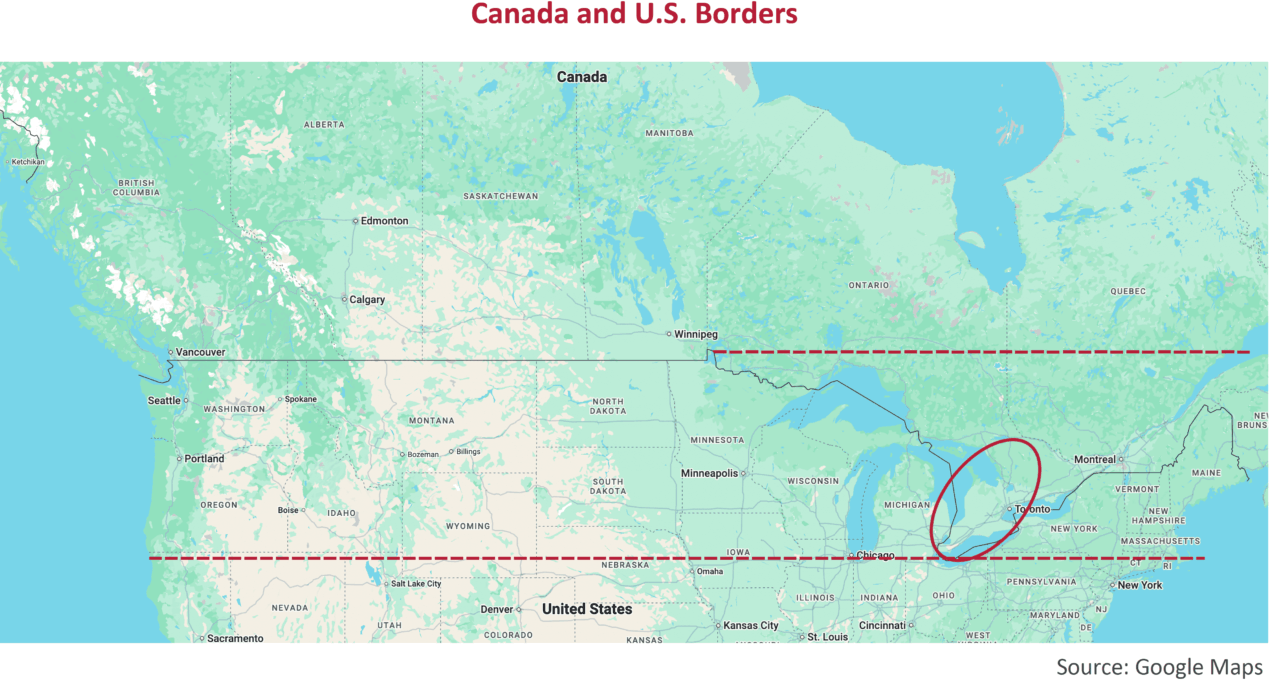 Canada and U.S. Borders