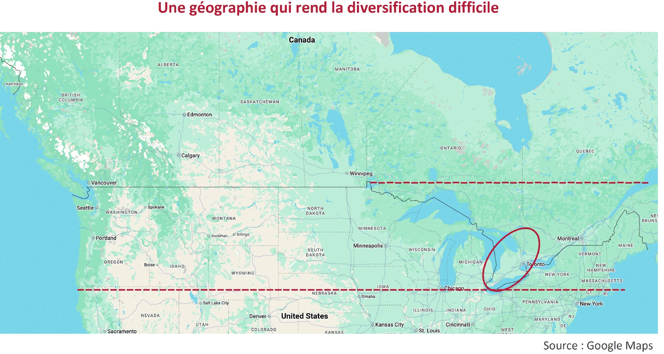 Une géographie qui rend la diversification difficile
